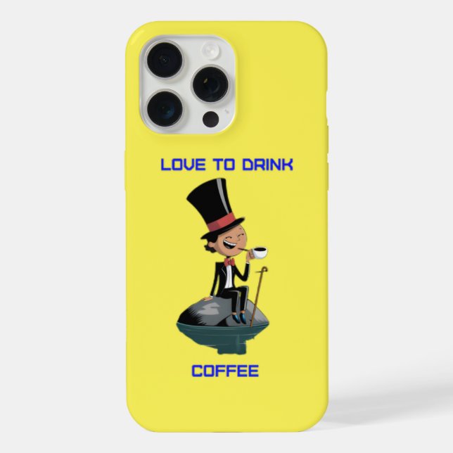 Coque iPhone Étui iPhone "J'adore boire du café"  (Verso)