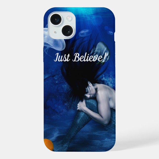 Coque iPhone Étui iPhone Just Believe Sleeping Mermaid (Verso)