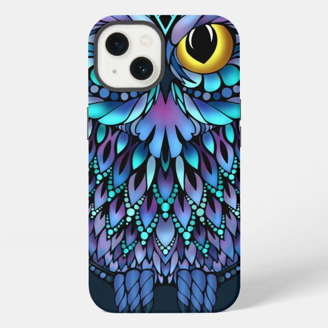 Coque iPhone Étui iphone Mandala Chouette (Verso)