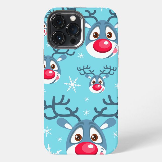 Coque iPhone Étui iPhone Mate Renne Noël Flocons de Neige (Verso)