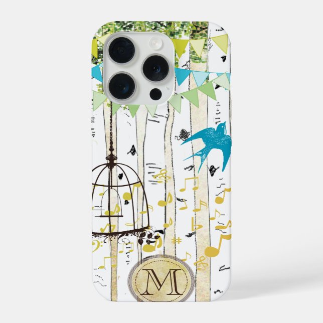 Coque iPhone Étui iPhone Monogram Cage à Oiseaux Arbre de boule (Verso)