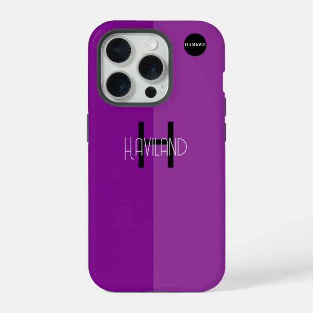 Coque iPhone Étui iPhone Monogramme Deux Tons HAMbWG (Verso)