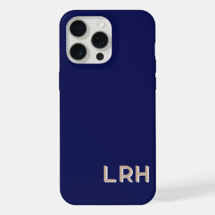 Coque iPhone 15 Pro Max Étui iPhone Monogramme Minimaliste Kaki et Navy