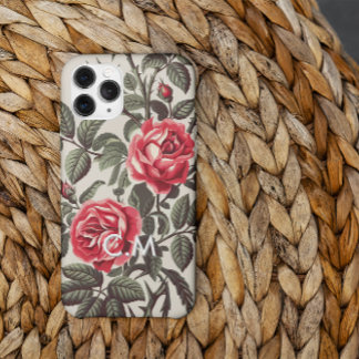 Coque iPhone 15 Pro Étui iPhone Monogramme Rose Reverie