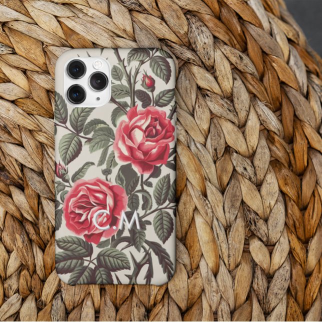 Coque iPhone Étui iPhone Monogramme Rose Reverie (Créateur téléchargé)