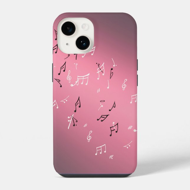 Coque iPhone Étui iPhone Moonlit Melody : Notes de Musique Élég (Verso)