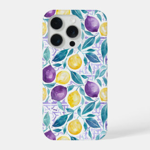 Coque iPhone 15 Pro Étui iPhone motif citron de style méditerranéen