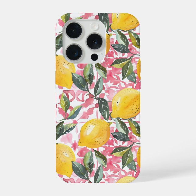 Coque iPhone Étui iPhone motif citron de style méditerranéen (Verso)