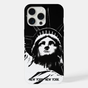 Coque iPhone 15 Pro Max Étui iPhone New York personnalisé Étui Statue de l