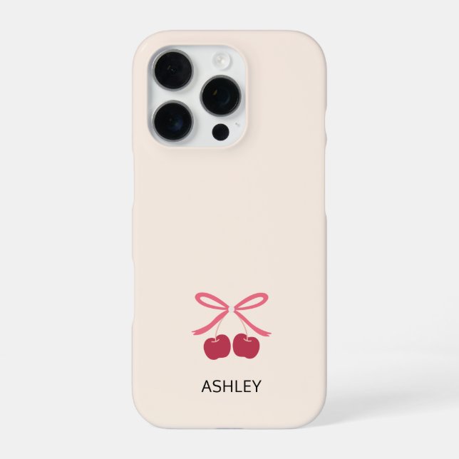 Coque iPhone Étui iPhone | Nœud Cerise Sucrée Housse de Télépho (Verso)