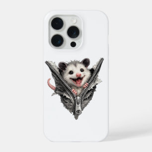 Coque iPhone 15 Pro Étui iPhone Opossum Drôle en 3D dans une Pochette