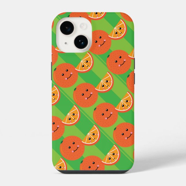 Coque iPhone Étui iPhone orange mignon (Verso)