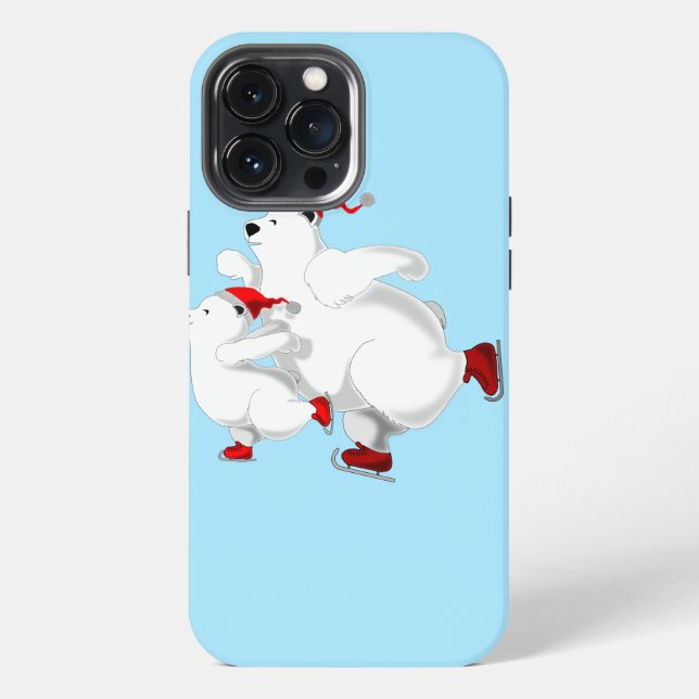 Coque iPhone Étui iPhone Oursons de Noël (Verso)