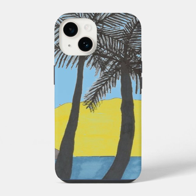 Coque iPhone Étui iPhone Palmier Tropical (Verso)