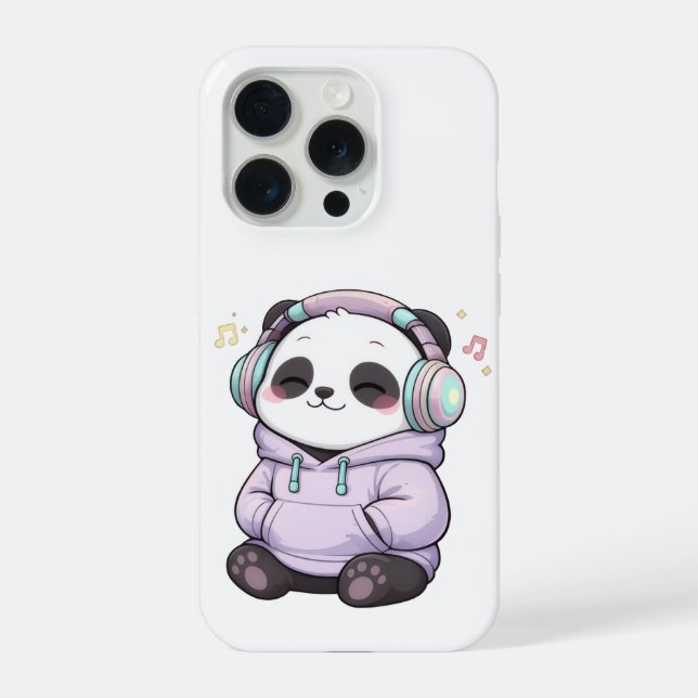 Coque iPhone Étui iPhone Panda Mignon | Écouteurs Kawaii Aesthe (Verso)