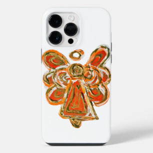 Coque Pour Pour iPhone 14 Pro Max Étui iPhone personnalisé Ange Gardien Orange Art