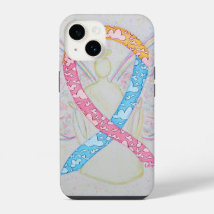 Coque Pour iPhone 14 Étui iPhone personnalisé ange ruban de sensibilisa