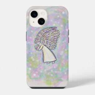 Coque Pour iPhone 14 Étui iPhone personnalisé Art Ange Gardien Blanc