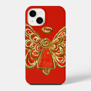 Coque Pour iPhone 14 Étui iPhone personnalisé Art Ange gardien rouge