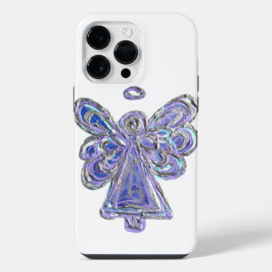 Coque Pour Pour iPhone 14 Pro Max Étui iPhone personnalisé Art Ange Gardien Violet