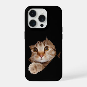 Coque iPhone 15 Pro Étui iPhone personnalisé avec chat mignon et duvet