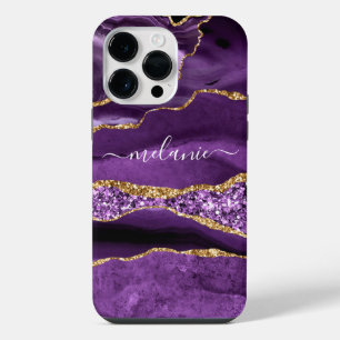 Coque Pour Pour iPhone 14 Pro Max Étui iPhone personnalisé avec marbre pailleté or v