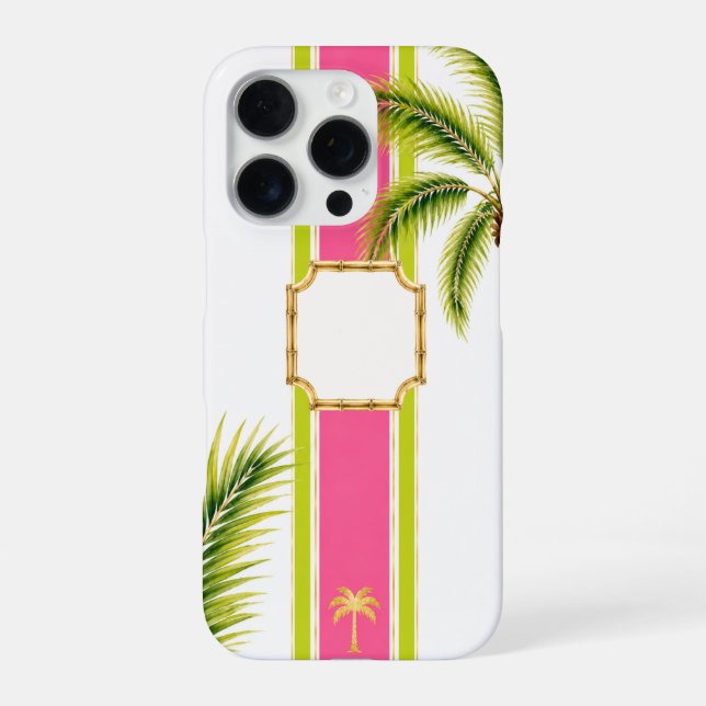 Coque iPhone Étui iPhone personnalisé avec monogramme Palm Roya (Verso)