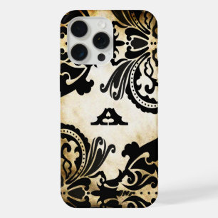 Coque iPhone 15 Pro Max Étui iPhone personnalisé en damas noir Choisissez