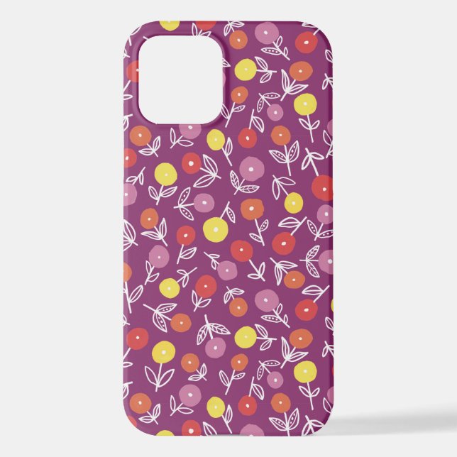 Coque iPhone Étui iPhone Plum Floral Ditsy (Verso)