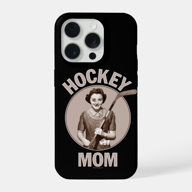 Coque iPhone Étui iPhone pour maman de hockey (Verso)