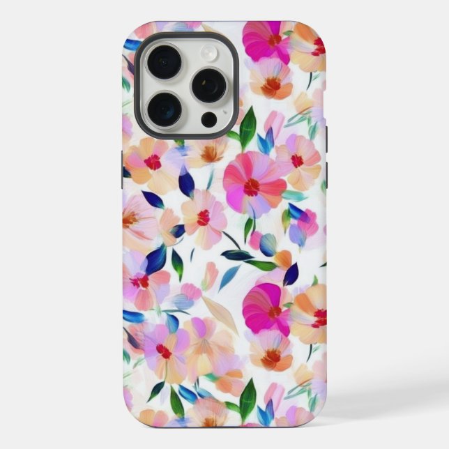 Coque iPhone Étui Iphone Pro 15 Max Fleurs Lucides Florales (Verso)