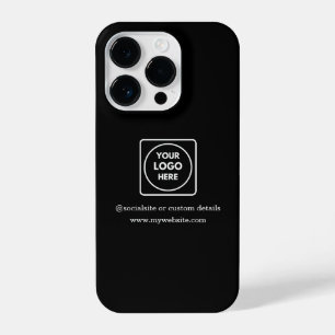 Coque Pour iPhone 14 Plus Étui iPhone promo avec logo d'entreprise noir pers