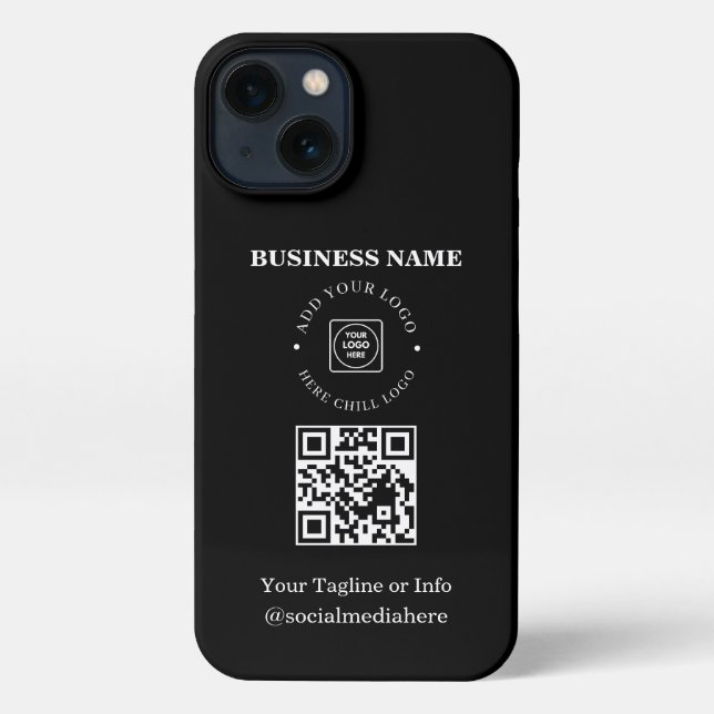 Coque iPhone Étui iphone QR Code Promo Logo d'entreprise simple (Verso)