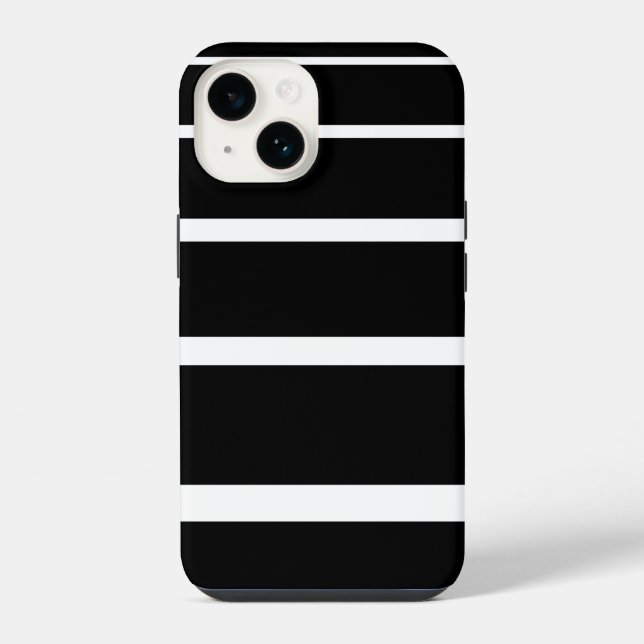Coque iPhone Étui iPhone rayé noir et blanc Case-Mate (Verso)