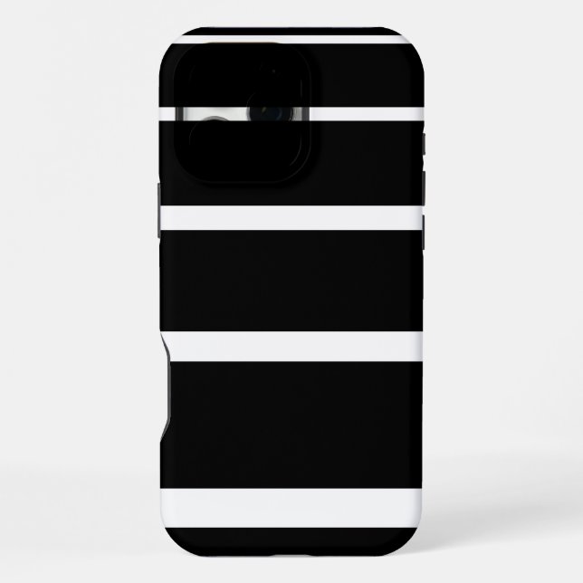 Coque iPhone Étui iPhone rayures noires et blanches (Verso)