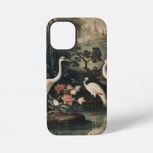 Coque iPhone 12 Mini Étui iPhone Regency Tropical Crane & Lost Palace