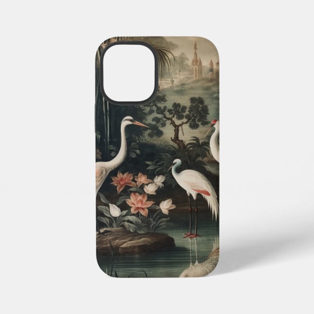 Coque iPhone Étui iPhone Regency Tropical Crane & Lost Palace (Verso)