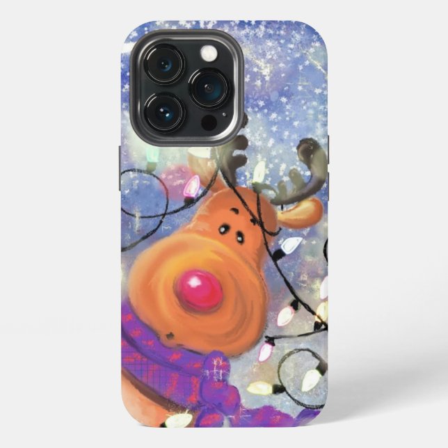 Coque iPhone Étui iPhone Renne de Noël Joyeux (Dos)
