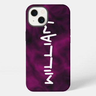Etui iPhone 13 Étui iPhone rigide violet abstrait personnalisé