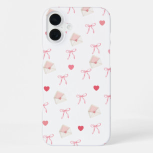 Coque iPhone 16 Plus Étui iPhone Rose Féminin et Cœur – Style Mignon