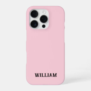 Coque iPhone 16 Pro Étui iPhone Rose Pastel Personnalisé avec Personna