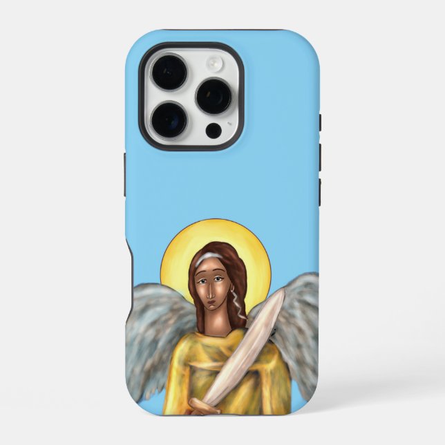 Coque iPhone Étui iPhone Saint Michel (plusieurs tailles) (Verso)