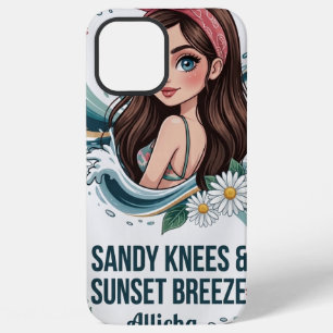 Coque iPhone 12 Pro Max Étui iPhone Salty Lil Tropical Hibiscus Ocean Wave