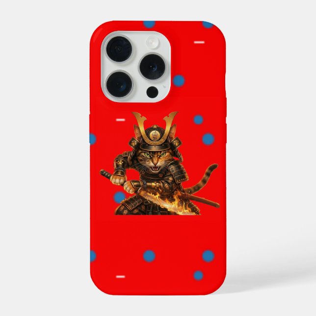Coque iPhone Étui iPhone Samouraï Chat Orange - Pop Art Audacie (Verso)