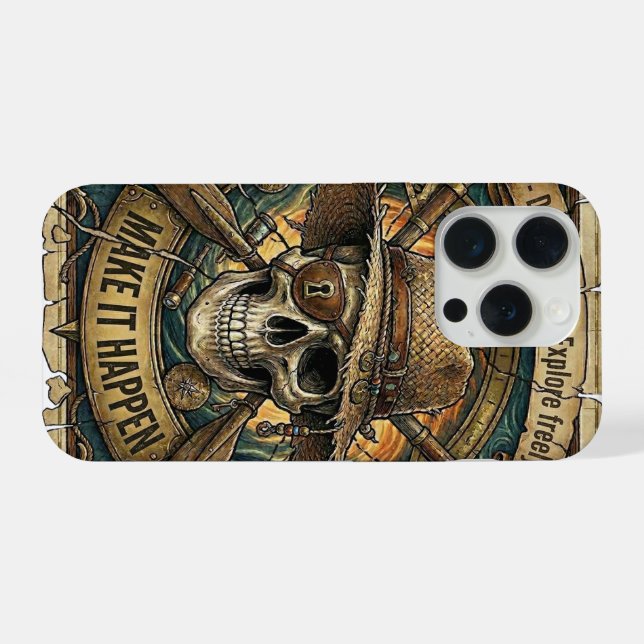 Coque iPhone Étui iPhone Skull - Coques iPhone 15 Pro (Verso Horizontal)