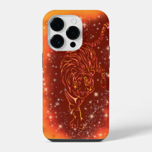 Coque Pour iPhone 14 Plus Étui iPhone Tigre de Feu Courant Nuit Étoilée