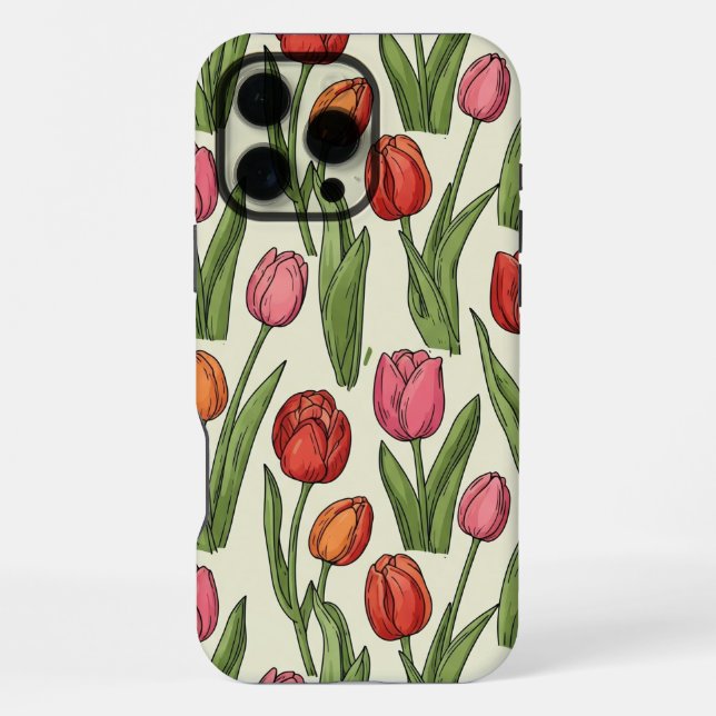 Coque iPhone Étui iPhone tulipes (Verso)