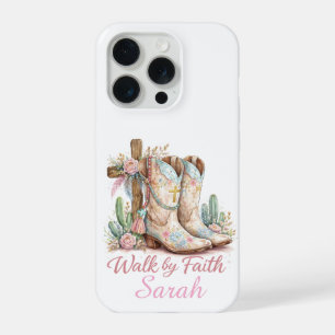 Coque iPhone 15 Pro Étui iPhone Walk By Faith personnalisé