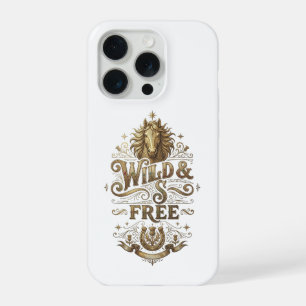 Coque iPhone 15 Pro Étui iPhone Western Rétro Cheval Vintage Sauvage &