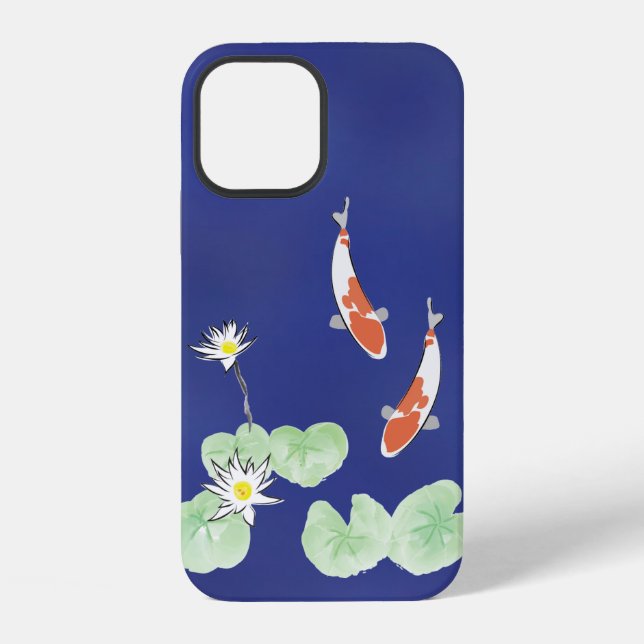 Coque iPhone Étui Koi Pond Blue Case-Mate pour iPhone 12 (Verso)